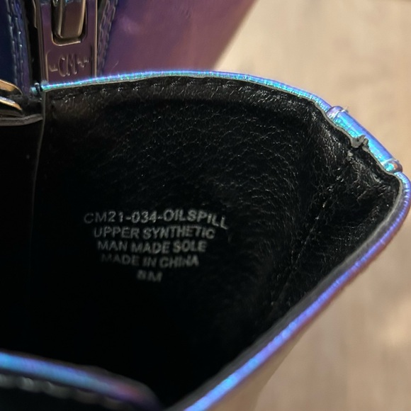 Doll’s Kill Current Mood Metallic Blue Platform Combat Boots Size 8 - Picture 10 of 12